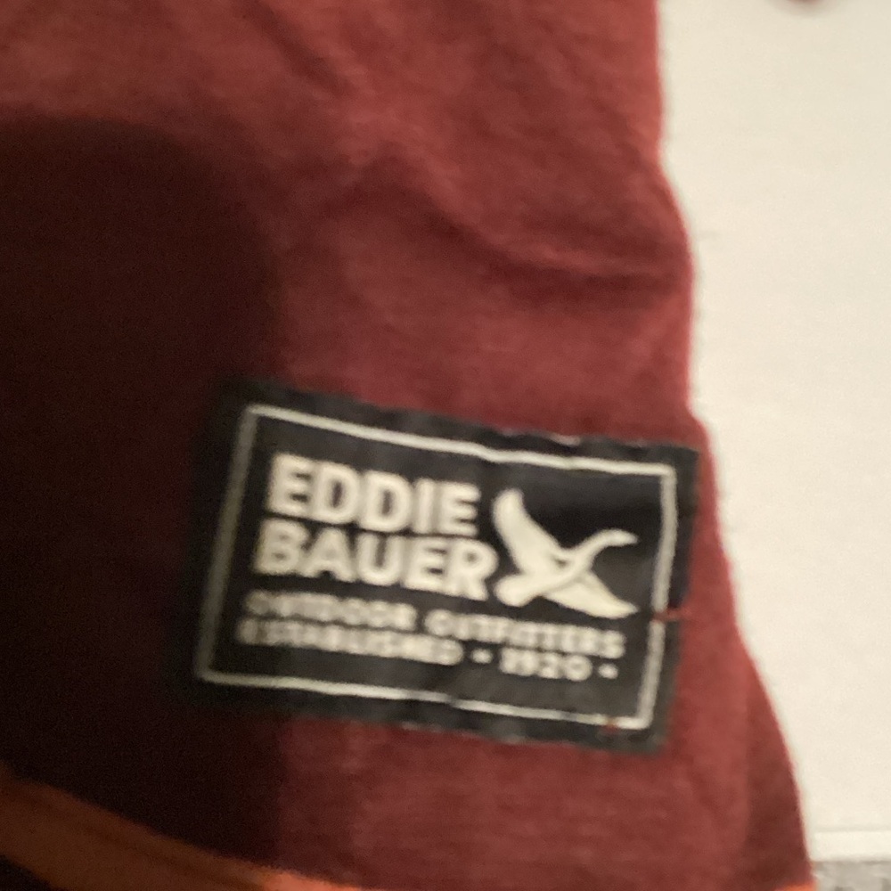 Eddie Bauer Quilted Pullover Hoodie - BurgundySizeXL . NWT - Picture 5 of 7